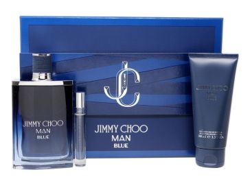 Jimmy Choo Man Blue 3 Pcs Set : 3.4 Eau De Toilette Spray + 0.25 Eau De Toilette Spray + 3.4 Shower Gel