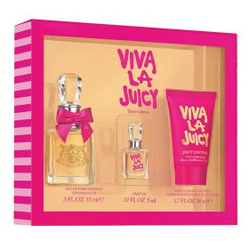 Viva La Juicy 3 Pcs Set For Women: 0.5 Eau De Parfum Spray + 0.17 Parfum + 1.7 Body Souffle.