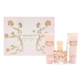 Jessica Simpson Fancy 4 Pcs Set: 3.4 Eau De Parfum Spray + 0.34 Oz Eau De Parfum Spray + 3 Oz Body Lotion + 3 Oz Bath & Shower Gel (Hard Box)