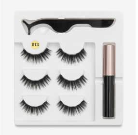 A Pair Of False Eyelashes With Magnets In Fashion (Option: 013 style)